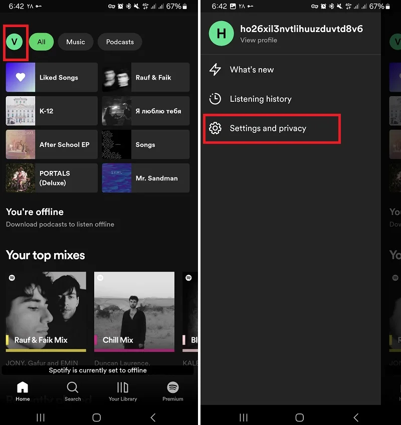 تنظیمات پلیر spotify