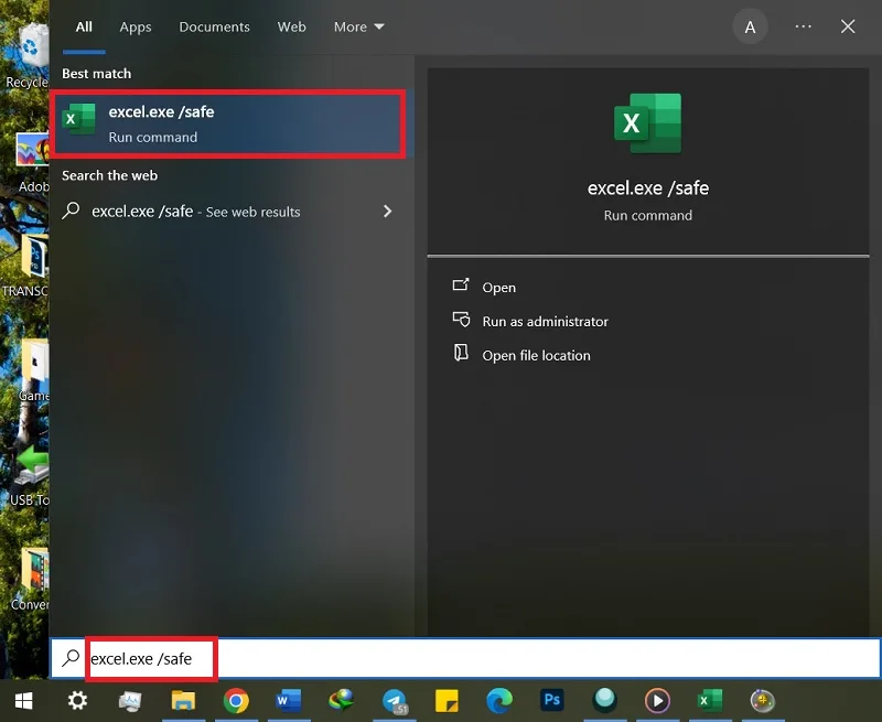 باز کردن اکسل در حالت Safe Mode