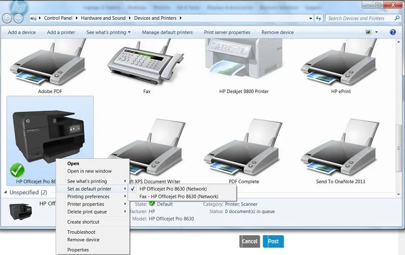 حل مشکل مشکل دیر پرینت گرفتن HP با تنظیم به عنوان پرینتر پیش‌فرض